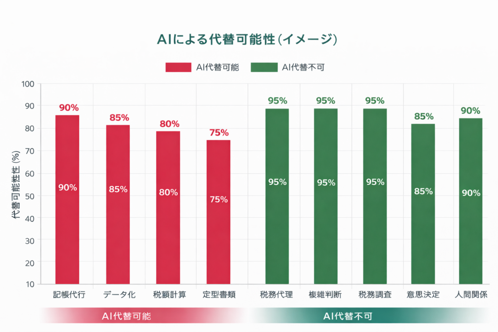 AIによる代替可能性（イメージ）