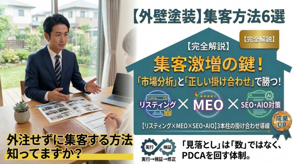 外壁塗装の集客、なぜうまくいかない？｜施策の前にやるべき市場分析と正しい打ち手