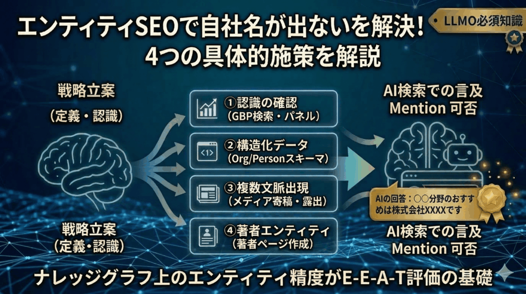 エンティティとは？SEOとAI検索で「自社名が出ない」を解決する4つの施策